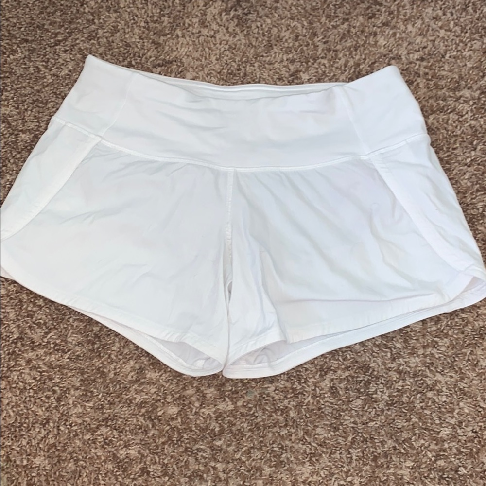 Lululemon white speed up shorts